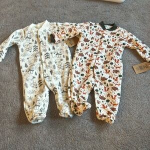 NWT Forest friends footed onesies